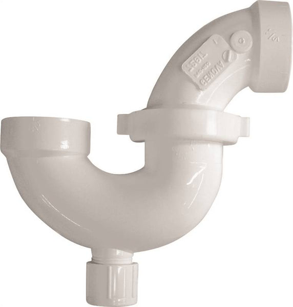 CANPLAS 193231A P-Trap, 1-1/2 in, Hub, PVC, White