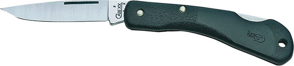 CASE 00253 Folding Pocket Knife, 2-1/4 in L Blade, Tru-Sharp Surgical Stainless Steel Blade, 1-Blade, Black Handle