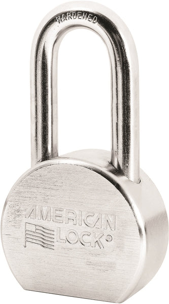 American Lock A701KA#27244 Padlock, Keyed Alike Key, 7/16 in Dia Shackle, 2 in H Shackle, Steel Body, Chrome