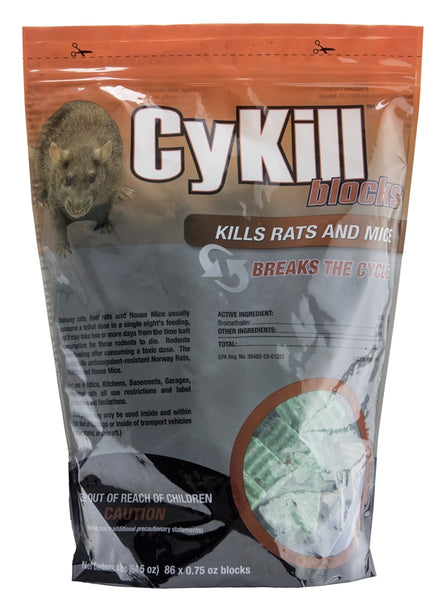 NEOGEN CyKill 112825 Rat and Mouse Poison Block, Solid, 4 lb Pouch