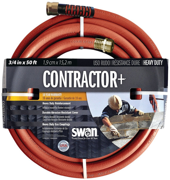 SWAN SNCG34050 Garden Hose, 50 ft L, Rubber/Vinyl, Red