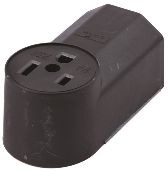 Forney 58402 Electrical Receptacle, 125/250 V, 50 A, 2-Pole, Black