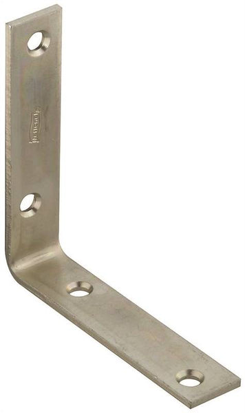 National Hardware 115BC Series N220-145 Corner Brace, 4 in L, 7/8 in W, Steel, Zinc, 0.12 Thick Material