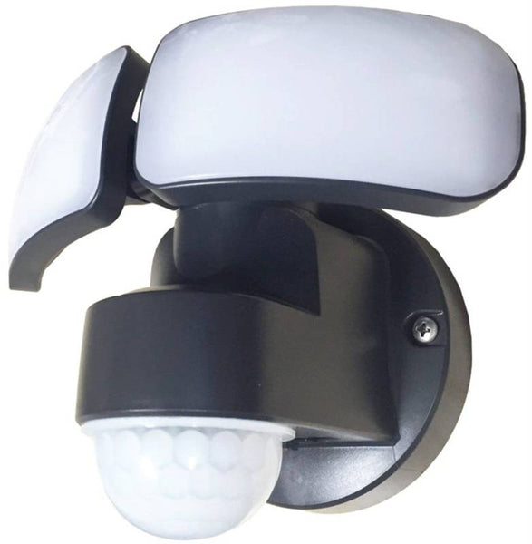 PowerZone O-OV-2200M-PB Security Light, 110/240 V, 24 W, 2-Lamp, LED Lamp, Daylight Light, 2400 Lumens, Plastic Fixture