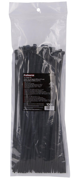 ProSource CV280W-1003L Cable Tie, 70 mm Max Bundle Dia, Self-Lock Locking, Nylon, Black