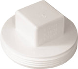 CANPLAS 414244BC Sewer Plug, 4 in, MNPT, PVC, White