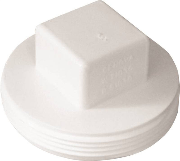 CANPLAS 414244BC Sewer Plug, 4 in, MNPT, PVC, White