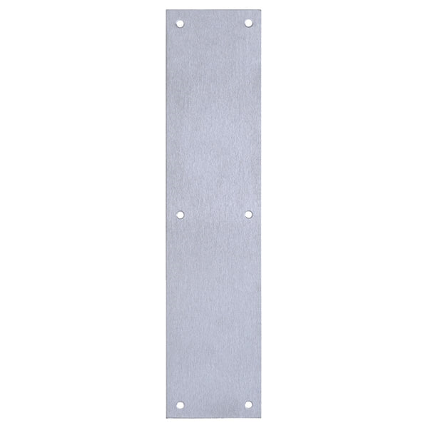 Tell Manufacturing DT100072 Push Plate, Aluminum/Steel, Satin, 15 in L, 3-1/2 in W, 0.05 ga Thick