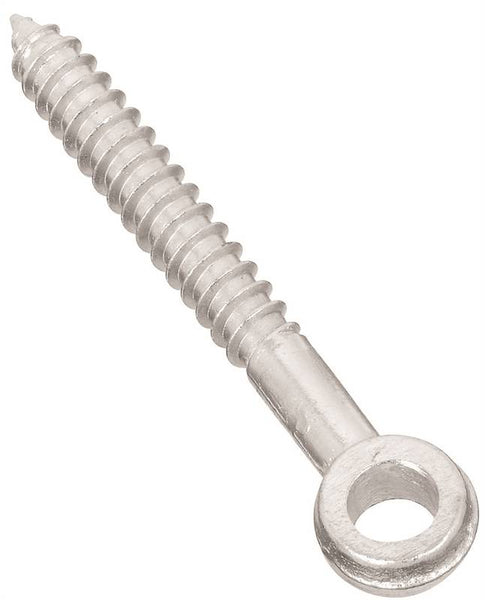 National Hardware 296BC Series N131-193 Screw Eye, 3 in L Thread, 4 in OAL, Steel, Zinc