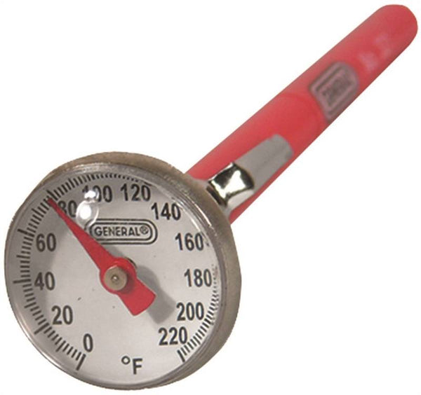 GENERAL 321 Stem Thermometer, 0 to 220 deg F, Analog Display