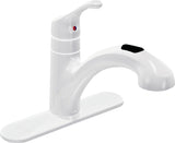 Moen Renzo Glacier CA87316W Kitchen Faucet, 1.5 gpm, 1-Faucet Handle, Stainless Steel, Glacier, Deck Mounting