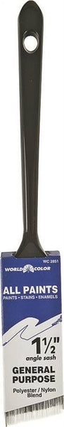 Linzer WC 2851-1.5 Paint Brush, 1-1/2 in W, 2-1/4 in L Bristle, Nylon/Polyester Bristle, Sash Handle