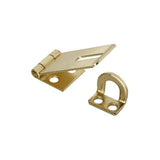 National Hardware V30 Series N102-053 Safety Hasp, 1-3/4 in L, 3/4 in W, Steel, Brass, 0.34 in Dia Shackle