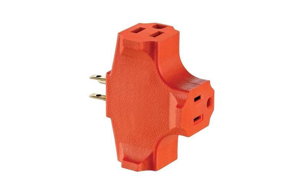 Leviton 003-00694-000 Outlet Adapter, 2 -Pole, 15 A, 125 V, 3 -Outlet, NEMA: NEMA 5-15R, Orange