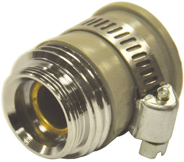 Danco 10514 Hose Aerator Adapter, 55/64-27 x 3/4 in, Male x GHTM, Brass, Chrome Plated