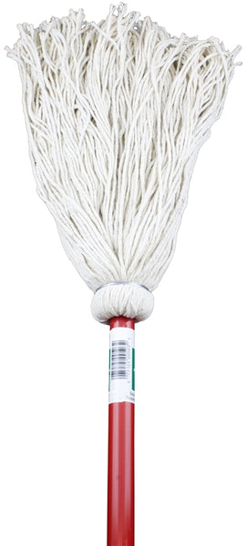 Chickasaw 11110L Wet Mop with Hanger, 10 oz Headband, 60 in L, Cotton Mop Head, White Mop Head, Metal Handle