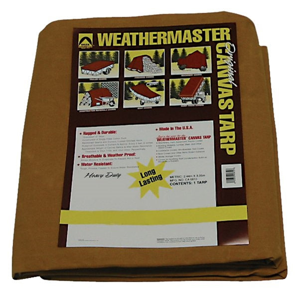 DIZE Weathermaster CA1624D Tarpaulin, 24 ft L, 16 ft W, Canvas, Tan