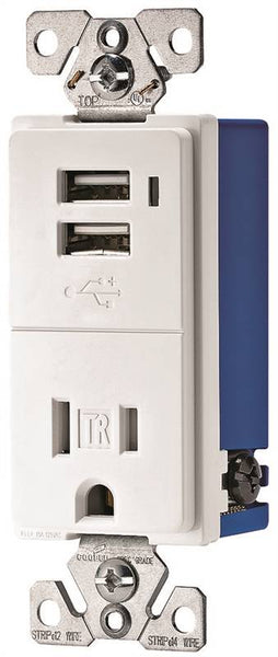 RECEPTACLE USB CHARGE WHITE