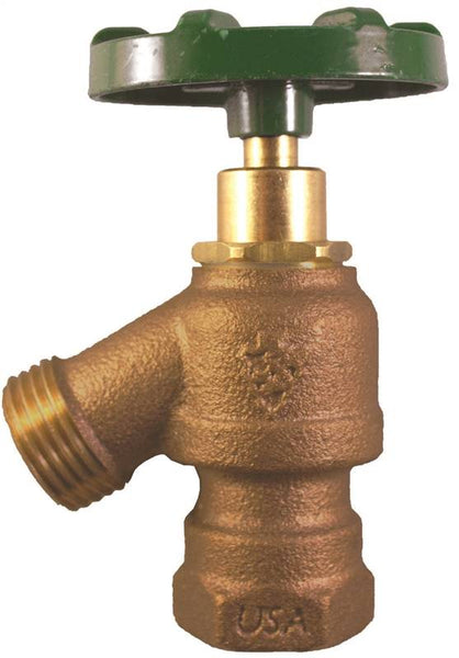 Arrowhead Brass 925LF Garden Valve FIP x Hose, FIP x Hose, 125 psi Pressure, 8 to 9 gpm, Bronze Body