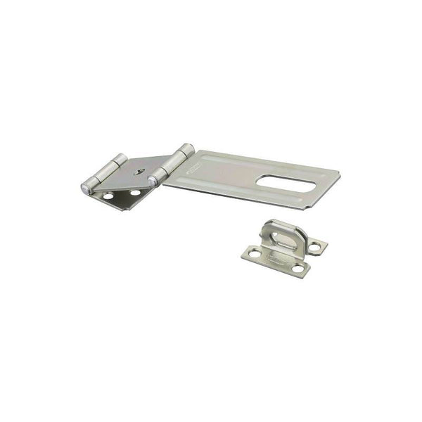 National Hardware V34 Series N103-291 Safety Hasp, 4-1/2 in L, 1-1/2 in W, Steel, Zinc, Non-Swivel Staple