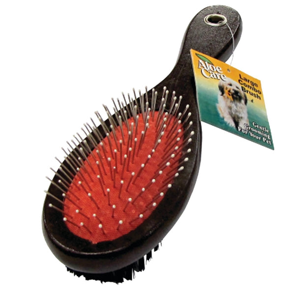 Aloe Care 06408 Pin and Bristle Brush Combo, Large, Fiber, Dog