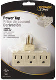 PowerZone OR101100 Outlet Adapter, 125 V, 3 -Outlet, White