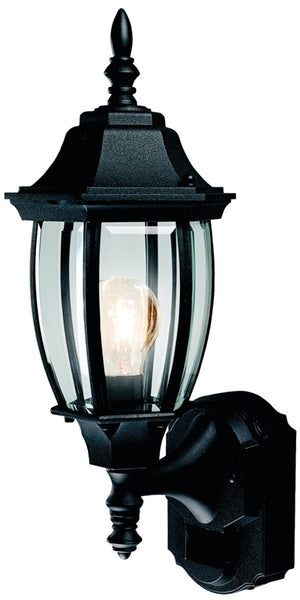 Heath Zenith Dualbrite Series HZ-4192-BK Motion Activated Decorative Light, 120 V, 100 W, Incandescent Lamp, Black