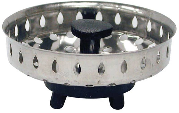 Danco 86720 Basket Strainer, 3-1/16 in Dia, Stainless Steel, Chrome, For: 3-1/4 in Drain Opening Sink