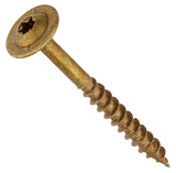 GRK Fasteners 12075 Cabinet Screw, #8 Thread, 1-3/4 in L, Coarse Thread, Washer Head, Star Drive, Steel, Yellow Zinc