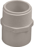 LASCO 436212BC Pressure Pipe Adapter, 1-1/2 x 1-1/4 in, MIP x Slip, PVC, SCH 40 Schedule