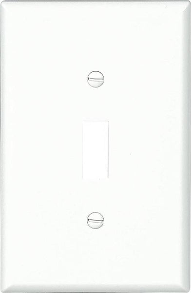 Eaton Wiring Devices PJ1W-10-L Switch Wallplate, 4.87 in L, 3.13 in W, 1 -Gang, Polycarbonate, White, Smooth