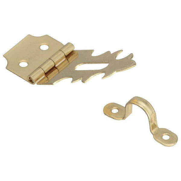 National Hardware V1828 Series N211-912 Hasp with Hook, 2-3/4 in L, 3/4 in W, Brass, Solid Brass