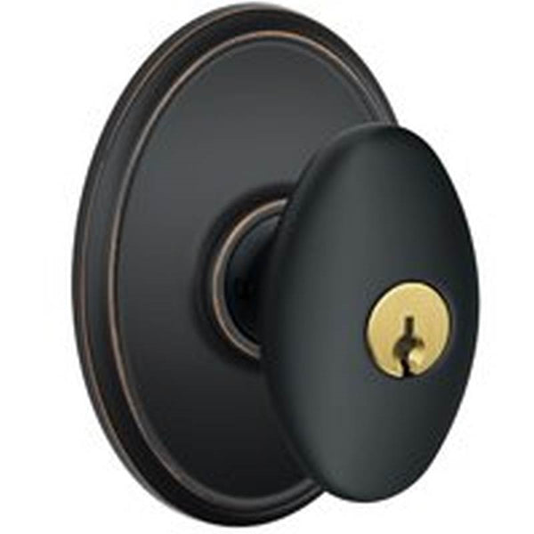 Schlage Siena Series F51A VSIE716WKF Keyed Entry Lock with Wakefield Trim, Brass, Aged Bronze