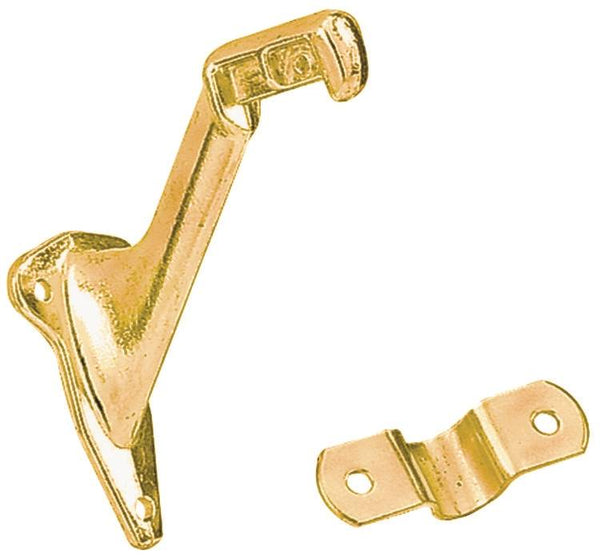 National Hardware N830-131 Handrail Bracket, Zinc, Polished Brass