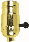 Jandorf 60408 On/Off Turn Knob Lamp Socket, 250 V, 250 W, Brass Housing Material