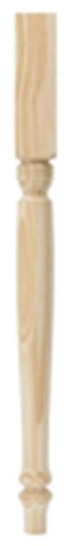 Waddell 2915 Table Leg, 21-1/4 in H, 2-1/4 in W, Pine Wood, Natural, Smooth Sanded
