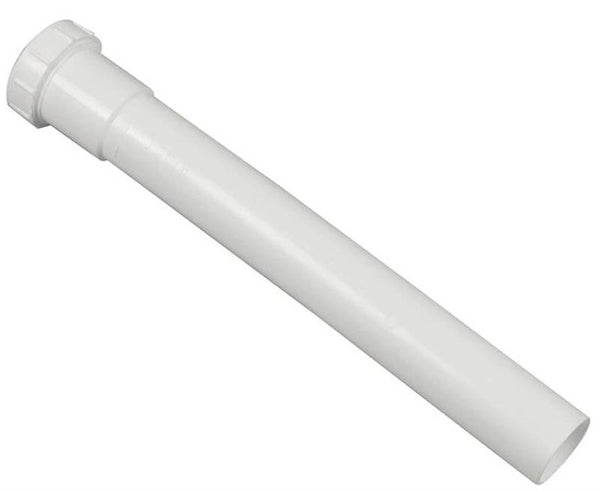 Danco 94031 Pipe Extension Tube, 1-1/2 in, 12 in L, Slip-Joint, Plastic, White