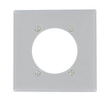 Leviton S701-GY Single Receptacle Wallplate, 4-1/2 in L, 4-9/16 in W, 2 -Gang, Steel, Aluminum, Flush Mounting