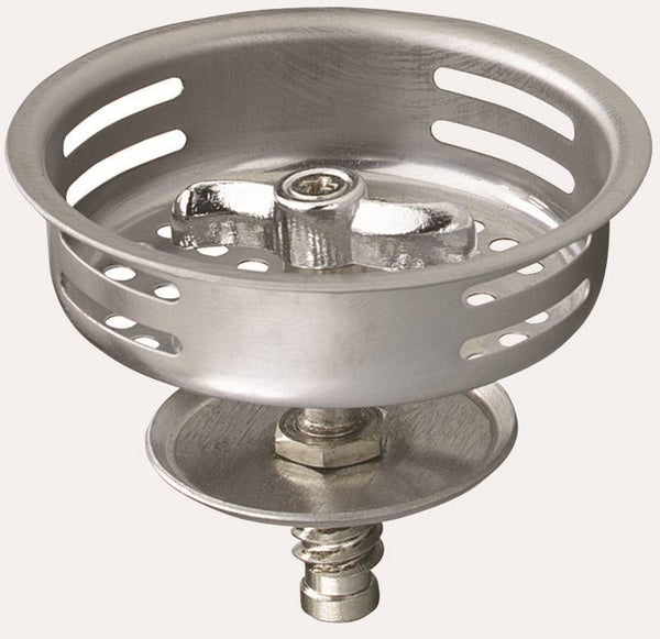 Plumb Pak PP820-34 Basket Strainer with Twist-N-Lock Post, Stainless Steel, For: Keeney 1433 Sink