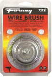 Forney 72731 Wire Cup Brush, 3 in Dia, 0.012 in Dia Bristle, Steel Bristle