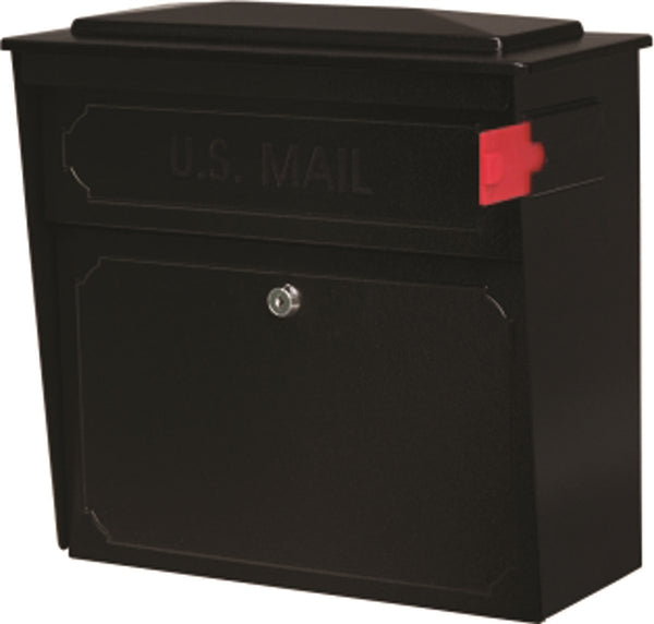 Mail Boss 7172 Mailbox, Steel, Powder-Coated, Black, 15-3/4 in W, 7-1/2 in D, 16 in H