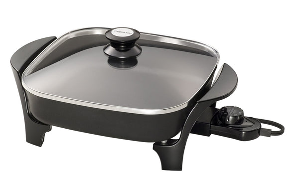 Presto 06626 Electric Skillet with Cover, 10-3/4 in W Cooking Surface, 10-3/4 in D Cooking Surface, 1 W