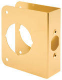 Prime-Line U 9555 Lock and Door Reinforcer, 2-3/8 in Backset, 1-3/8 in Thick Door, Brass, Brass, 4-1/2 in H, 3-7/8 in W