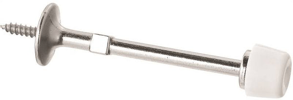 National Hardware 830102 Door Stop, 3 in Projection, Zinc, Satin Nickel