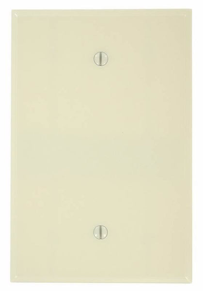 Leviton 86114 Blank Wallplate, 3-1/2 in L, 5-1/4 in W, 1/4 in Thick, 1 -Gang, Thermoset Plastic, Ivory, Smooth