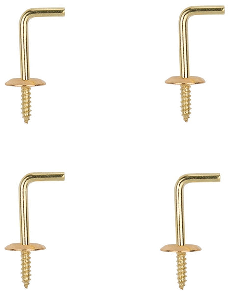 ProSource Shoulder Hook, 11/32 in Opening, 3 mm Thread, 1-1/8 in L, Brass, Brass