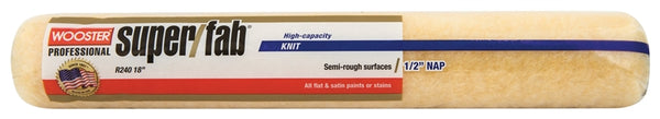 WOOSTER R240-18 Paint Roller Cover, 1/2 in Thick Nap, 18 in L, Knit Fabric Cover, Golden Yellow