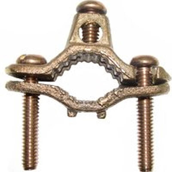 nVent ERICO CWP1JU Pipe Clamp, Clamping Range: 1/2 to 1 in, #10 to 2 AWG Wire, Silicone Bronze