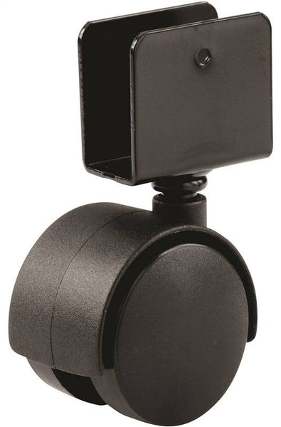 Shepherd Hardware 9420 Swivel Caster, 1-5/8 in Dia Wheel, 3/4 in W Wheel, Nylon Wheel, Black, 40 lb