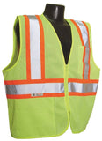 RADWEAR SV22-2ZGM-M Economical Safety Vest, M, Unisex, Fits to Chest Size: 26 in, Polyester, Green, Zipper Closure